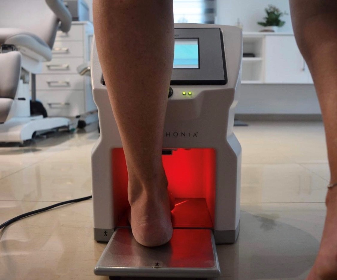 Modern Australian podiatry clinic treatment room set up for Lunula laser fungal nail therapy