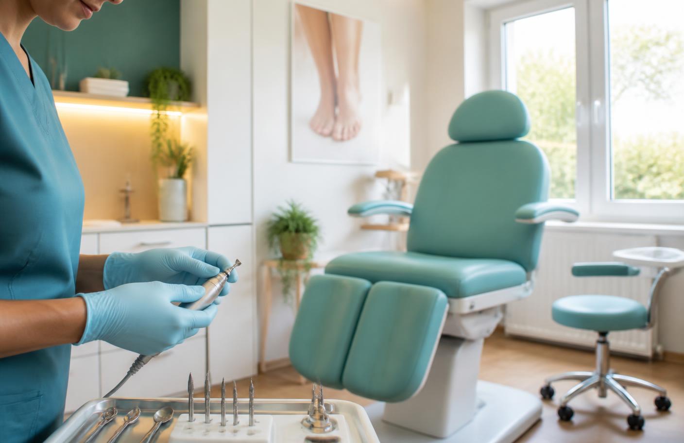 Modern Australian podiatry clinic treatment room set up for Lunula laser fungal nail therapy