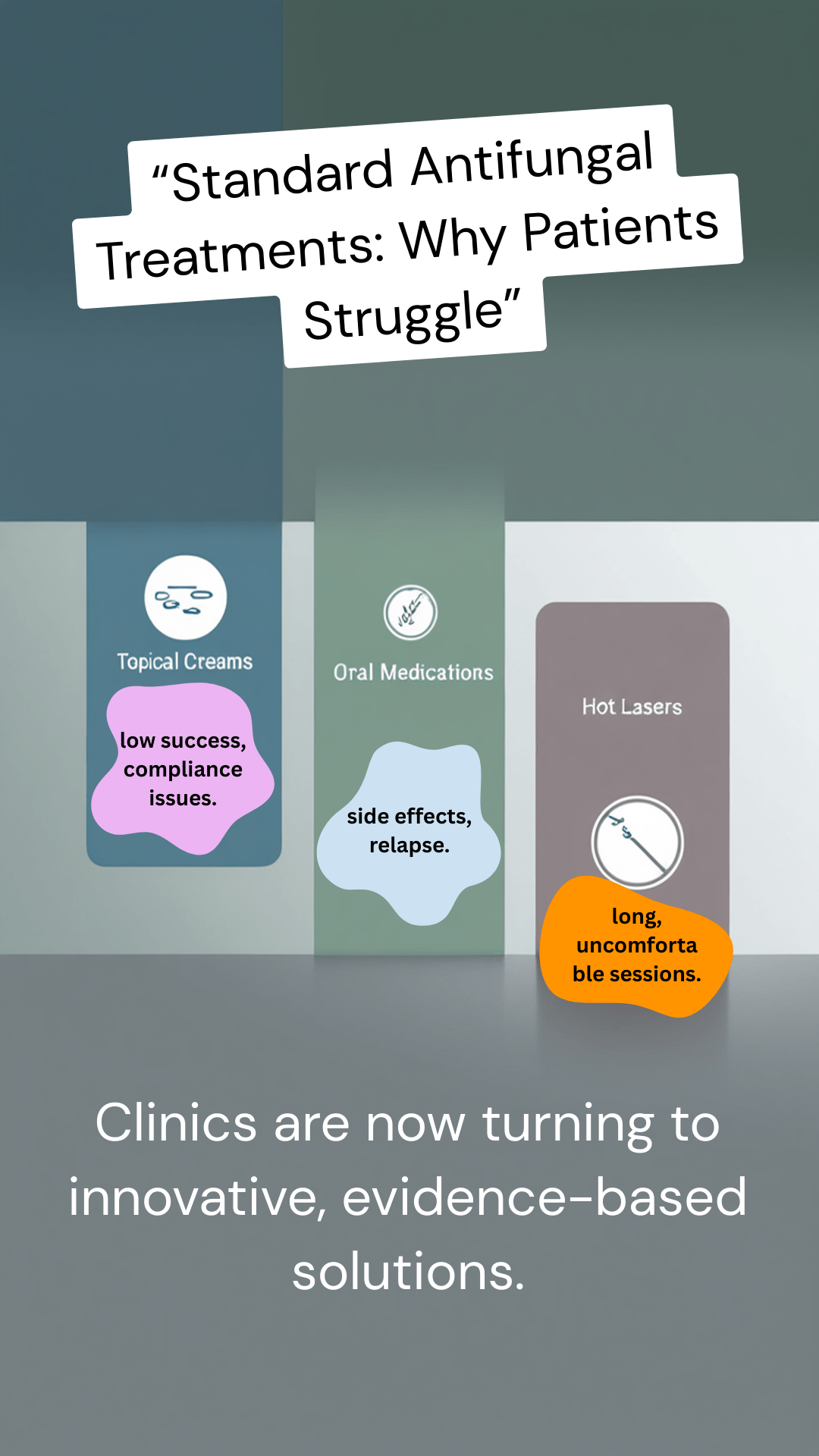Overview comparing standard fungal nail treatment options